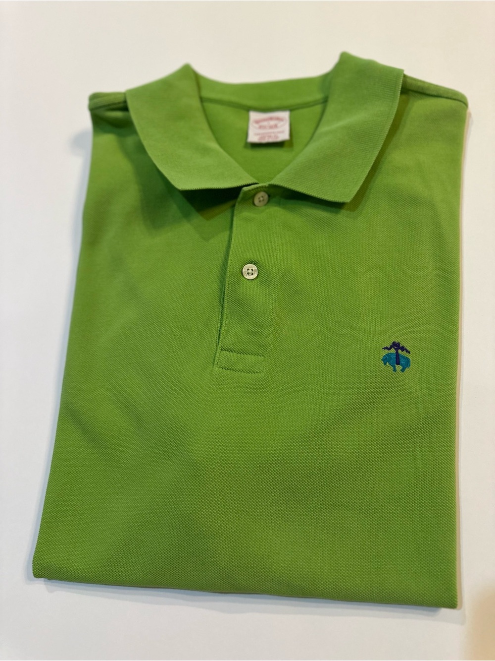 Brooks Brothers Performance Polo Shirt Mens Large Green Pique Original Fit